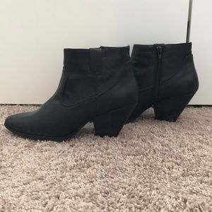 Black Leather Booties